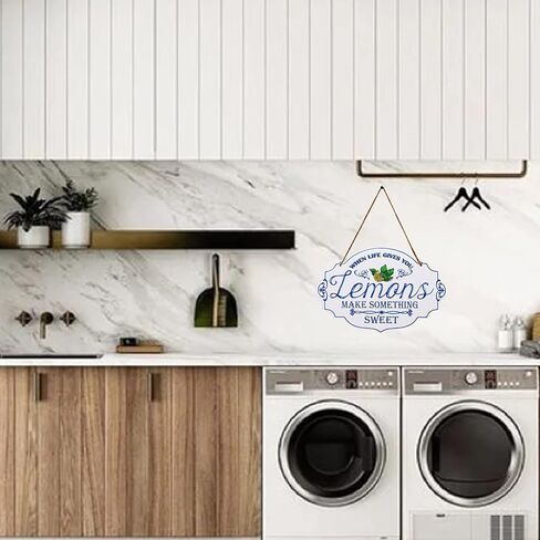 PXIYOU When Life Give You Lemons Make thing Sweet Vintage Wooden Hanging Sign Farm Wall Decor for Home Kitchen Living Room Wall Art Decor 13 x 9 Inch in Kuwait