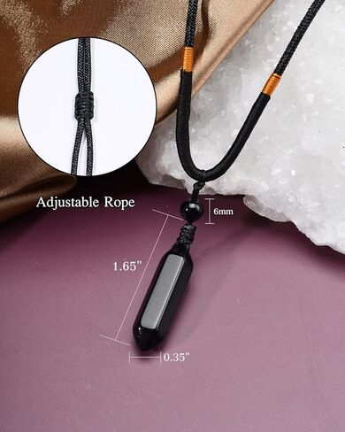 5 قطع من عقد كريستال علاجي سداسي طبيعي مدبب، قلادة من الاحجار الكريمة الطبيعية، قلادة ريكي الشفاء شاكرا حجر كوارتز قابلة للتعديل، قلادة حبل للنساء والرجال in Kuwait