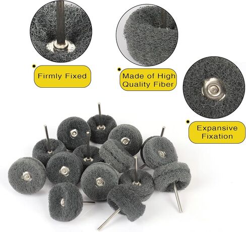 100Pcs Abrasive Buffing Wheels, 1 Inch Buffing Polishing Wheel Set with 1/8 Inch Shank, 20Pcs Each of 80 150 240 400 600 Grit Scouring Pad Abrasive Wheel for Power Rotary Tool, Rust Removal, Polishing in Saudi Arabia