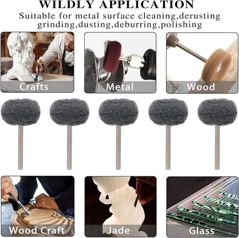 100Pcs Abrasive Buffing Wheels, 1 Inch Buffing Polishing Wheel Set with 1/8 Inch Shank, 20Pcs Each of 80 150 240 400 600 Grit Scouring Pad Abrasive Wheel for Power Rotary Tool, Rust Removal, Polishing in Saudi Arabia