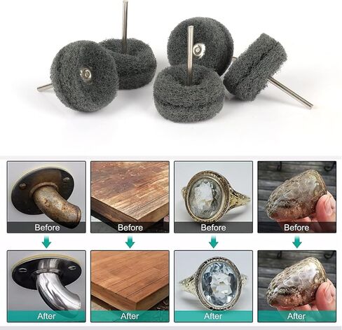 100Pcs Abrasive Buffing Wheels, 1 Inch Buffing Polishing Wheel Set with 1/8 Inch Shank, 20Pcs Each of 80 150 240 400 600 Grit Scouring Pad Abrasive Wheel for Power Rotary Tool, Rust Removal, Polishing in Saudi Arabia