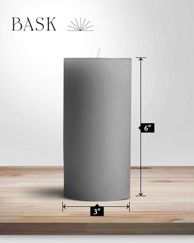 Mottled Pillar Candles by Bask - Set of 6-3" x 6" Dripless Unscented Candles in White for Home Decor, Relaxation & All Occasions in Kuwait