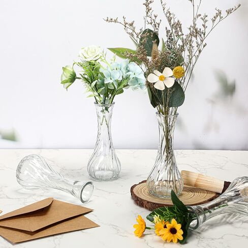 Nuogo 20 Set Glass Vase Bud Vases in Bulk for Floral Arrangements Clear Bud Vases in Bulk for Floral Arrangements Wedding Events Home Decor Table Centerpiece in Saudi Arabia