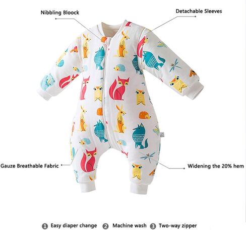 Happy Cherry Newborn Anti-Kick Sleepwear Soft Warm Long Sleeve Wearable Blanket in Saudi Arabia