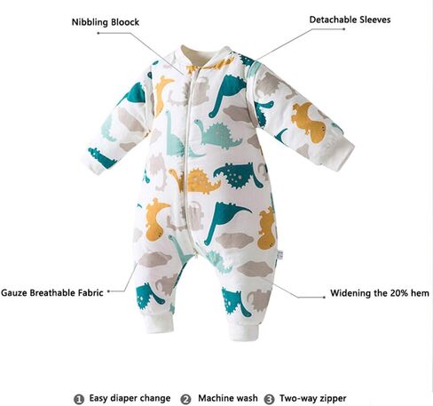 Happy Cherry Newborn Anti-Kick Sleepwear Soft Warm Long Sleeve Wearable Blanket in Saudi Arabia
