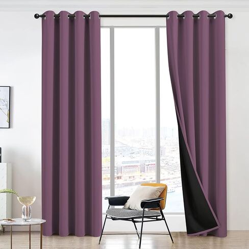 JSFLY 100% Blackout Curtains 84 inch Length for Bedroom, Thick Noise Reduction Thermal Insulated Grommet Window Drapes Room Darkening Curtains for Living Room, 2 Panels (52x84 inches,White) in Saudi Arabia