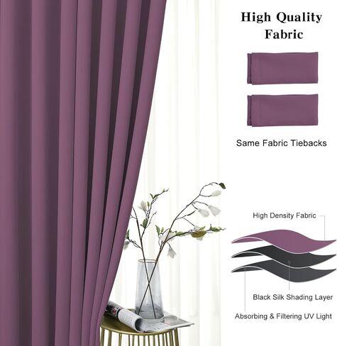 JSFLY 100% Blackout Curtains 84 inch Length for Bedroom, Thick Noise Reduction Thermal Insulated Grommet Window Drapes Room Darkening Curtains for Living Room, 2 Panels (52x84 inches,White) in Saudi Arabia
