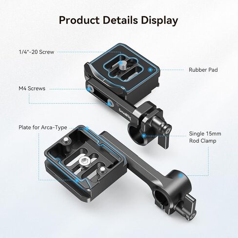 SmallRig Quick Release Plate for Arca-Type with 15mm Rod Clamp, Compatible with Follow Focus System - 3853 in Kuwait