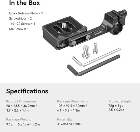 SmallRig Quick Release Plate for Arca-Type with 15mm Rod Clamp, Compatible with Follow Focus System - 3853 in Kuwait