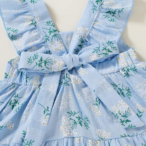 YOUNGER TREE Toddler Baby Girls Dress Summer Ruffle Sleeve Halter Casual Kids Beach Sundress in Kuwait