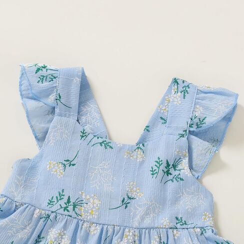 YOUNGER TREE Toddler Baby Girls Dress Summer Ruffle Sleeve Halter Casual Kids Beach Sundress in Kuwait