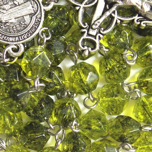GeekTenet Rosary Beads Chaplet Rhombus Natural Aquamarine Crystal Rosery Cross Catholic gifts in Saudi Arabia