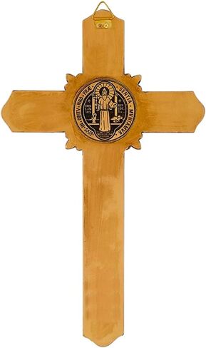 Saint Benedict Gold Toned Fleur-De-Lis Wall Crucifix, Wall Hanging Décor, Religious Gift, 12.5 Inches in Saudi Arabia