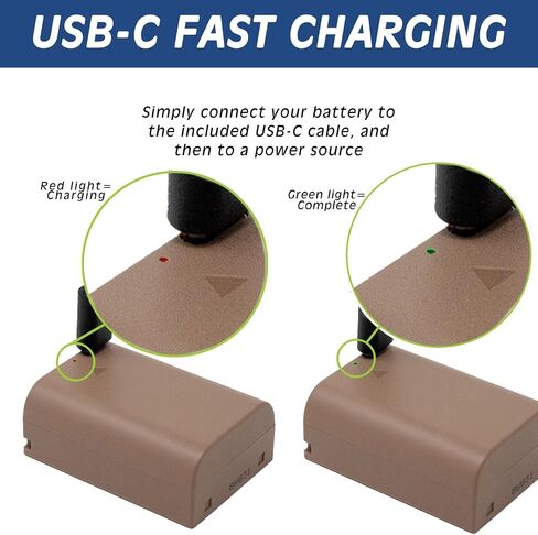 Wasabi Power USB Battery (Ginger Series) for Olympus BLX-1 and Olympus OM System OM-1 / OM-1 Mark ii in Kuwait