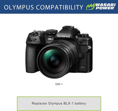 Wasabi Power USB Battery (Ginger Series) for Olympus BLX-1 and Olympus OM System OM-1 / OM-1 Mark ii in Kuwait