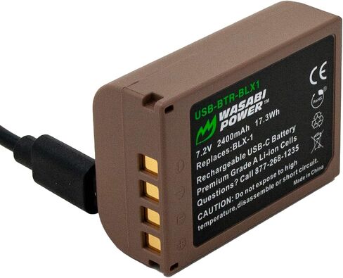 Wasabi Power USB Battery (Ginger Series) for Olympus BLX-1 and Olympus OM System OM-1 / OM-1 Mark ii in Kuwait