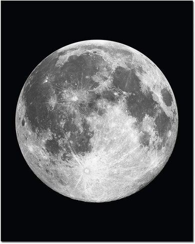 5 قطع ديكور حائط على شكل قمر - لوحات فنية مطبوعة على القماش باللونين الاسود والابيض والقمر القمري، بوستر مطبوع تجريدي للمكتب وغرفة النوم وغرفة المعيشة وغرفة النوم، لوحات بدون اطار لديكور المنزل in Kuwait