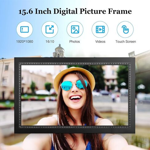 15.6" Large Digital Picture Frame,WiFi Digital Photo Frame 32GB,1920x1080 IPS HD Touchscreen,Auto-Rotate, Easy to Share Photos and Videos Instantly via APP in Saudi Arabia