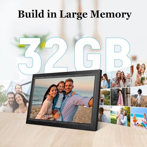 15.6" Large Digital Picture Frame,WiFi Digital Photo Frame 32GB,1920x1080 IPS HD Touchscreen,Auto-Rotate, Easy to Share Photos and Videos Instantly via APP in Saudi Arabia