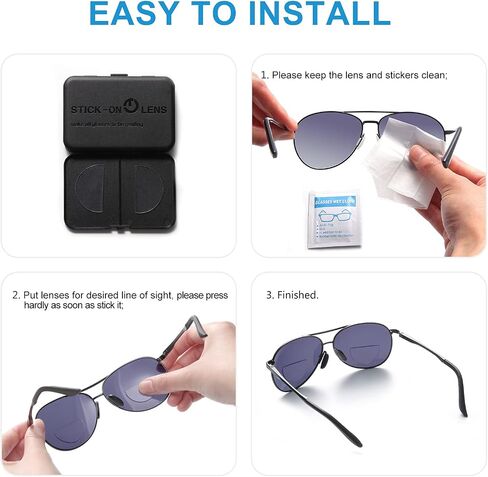 OuShiun Stick-on Bifocal Lenses Readers Stick Magnifying Adhesive Reading Lenses Reusable for Safety and Sunglass OS8801 in Saudi Arabia