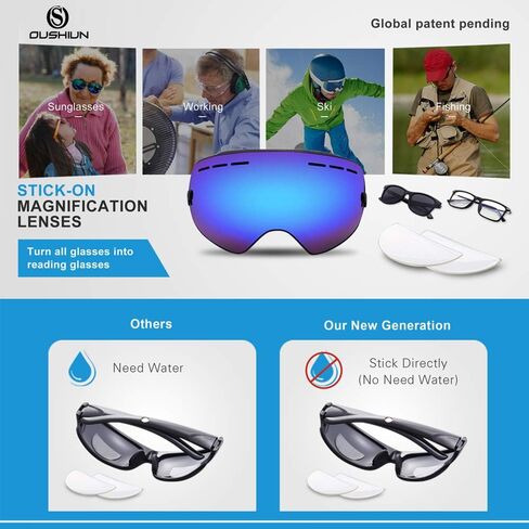OuShiun Stick-on Bifocal Lenses Readers Stick Magnifying Adhesive Reading Lenses Reusable for Safety and Sunglass OS8801 in Saudi Arabia