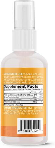 رذاذ فيتامين ب السائل nbpure Bx3 النباتي النقي، الفيتامينات الأساسية B6، B9 وB12، 2 أونصة سائلة in Kuwait