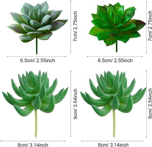 Woohome 24 PCS Artificial Moss Rocks Decorative and Artificial Succulent Plants Set, 20 PCS Fake Moss Decor and 4 PCS Green Fake Succulent for Floral Arrangements, Fairy Gardens and Crafting in Saudi Arabia