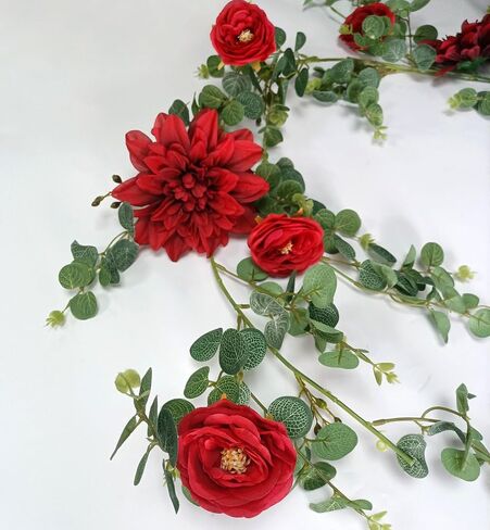 Eucalyptus Garlands, Flower Garland, Wedding Arch Flowers, Floral Swag for Wedding Christmas Decoration Table Backdrop Arch Wall Party Home Bedroom Décor (Pink) in Saudi Arabia