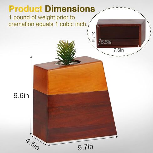 Exttlliy Decorative Urns Earns for Ashes Handmade Solid Wooden Urn for Ashes for Men Memorial Magnetic Funeral Cremation Urn Human Ashes Adult Female with Ceramic Pot and Cotton Bag in Kuwait