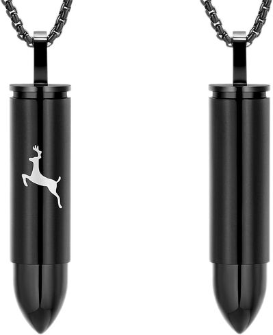 Oinsi Double-Side Engraving Cross &Mom/Dad/Son Keepsake Jewelry -Black Bullet Cremation Urn Necklace for Ashes in Saudi Arabia