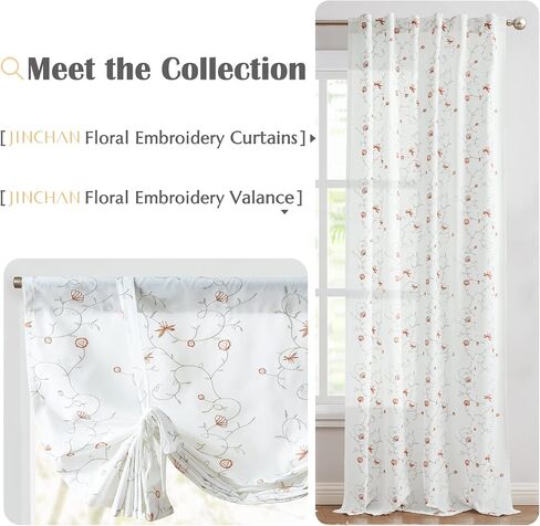 jinchan Moroccan Printed Tie Up Shade Curtains Rod Pocket Drapes Multicolor Medallion Flax Living Room's Small Window Curtains 1 Panel 54 Inch Length Blue on Beige in Saudi Arabia