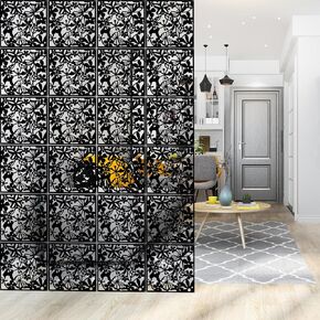 PETIARKIT Hanging Room Divider, 16 PCS Portable Room Partitions for Room Separator, Sreen Panels for Living Room Bedroom Home Decoration, 15.7’’×15.7’’ Black in Kuwait
