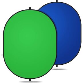 خلفية Yesker Chromakey مقاس 5 أقدام × 6.5 أقدام، شاشة خلفية 2 في 1 شاشة خضراء وشاشة زرقاء، خلفية قابلة للطي للتصوير الفوتوغرافي والألعاب والبث المباشر باللونين الأخضر والأزرق in Kuwait