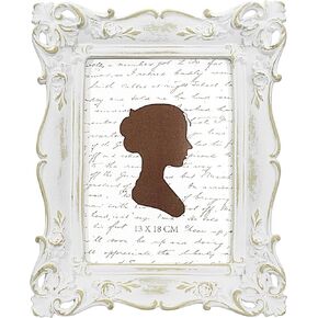 AELS 4x6 Inch Vintage Picture Frame, Elegant Antique Photo Frames with Glass Front, Photo Display, Tabletop Wall Hanging, Gift Ideas, Retro White