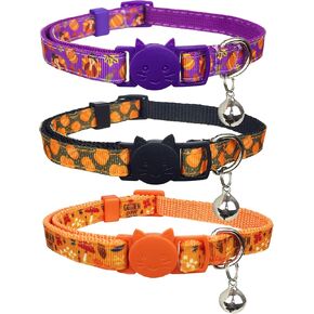 طوق القطط لعيد الشكر مع جرس، طوق قابل للانفصال لعطلة الخريف من كيتي كيتن للفتيات والفتيان والقطط الإناث in Kuwait