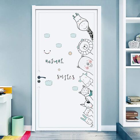 DKTIE Wall Stickers Decals for Kids Room Bedroom Baby Room Wall Decor Sticker Cute Animal Door Sticker in Kuwait