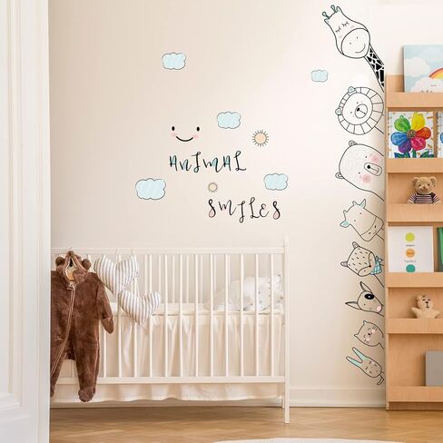 DKTIE Wall Stickers Decals for Kids Room Bedroom Baby Room Wall Decor Sticker Cute Animal Door Sticker in Kuwait