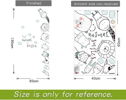 DKTIE Wall Stickers Decals for Kids Room Bedroom Baby Room Wall Decor Sticker Cute Animal Door Sticker in Kuwait