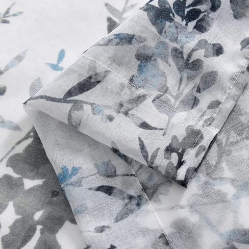 Kotile Green White Sheer Curtains, Country Branch Leaf Print Sheer Curtains 63 Inch Length for Bedroom, Rod Pocket Privacy Floral Sheer Window Curtains, 50 x 63 Inch, 2 Panels, Green in Kuwait