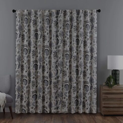Eclipse Nina Rod Pocket Curtains for Bedroom, Single Panel, 52 in x 63 in, Black in Saudi Arabia