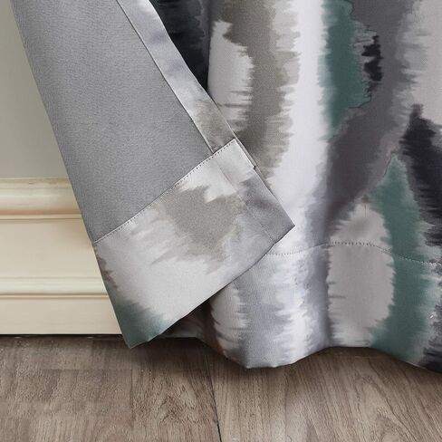 Sun Zero Burbank Watercolor Ogee Energy Efficient Grommet Curtain Panel, 54" x 84", Linen in Saudi Arabia