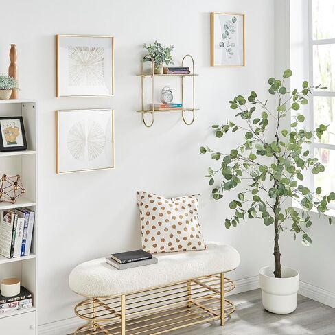 Danya B. Two-Tier Warm Gold Metal Hanging Bracket Wall Mounted Shelf in Saudi Arabia