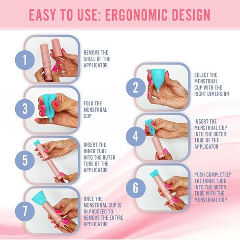 أداة وضع كأس الحيض - جل التشحيم - إدخال مريح وسهل مع جل التشحيم - مجموعة أدوات وضع كأس الحيض القابلة لإعادة الاستخدام - مجموعة Copa Menstrual Compact Kit - in Kuwait