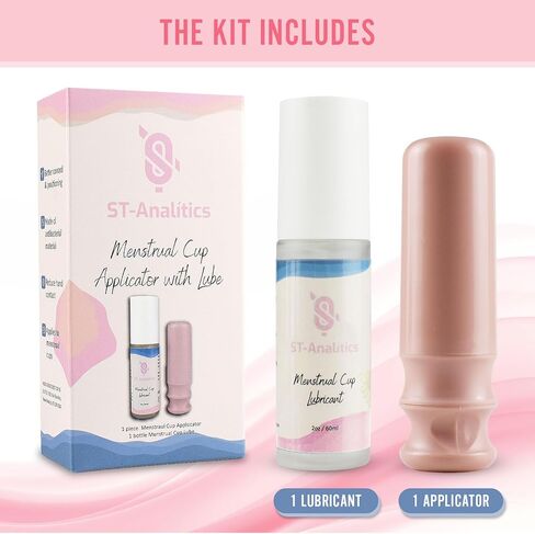 أداة وضع كأس الحيض - جل التشحيم - إدخال مريح وسهل مع جل التشحيم - مجموعة أدوات وضع كأس الحيض القابلة لإعادة الاستخدام - مجموعة Copa Menstrual Compact Kit - in Kuwait