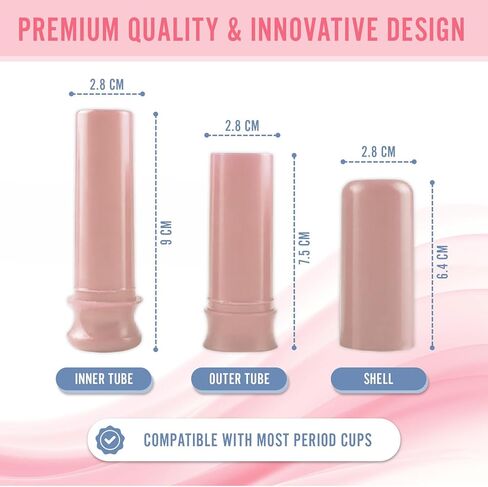 أداة وضع كأس الحيض - جل التشحيم - إدخال مريح وسهل مع جل التشحيم - مجموعة أدوات وضع كأس الحيض القابلة لإعادة الاستخدام - مجموعة Copa Menstrual Compact Kit - in Kuwait