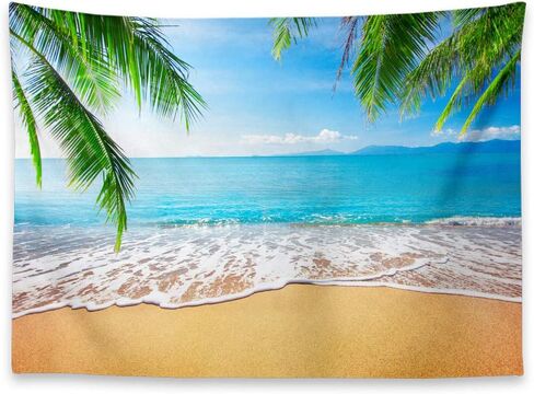 KULUSSY Summer Beach Theme Tapestry Wall Hanging 80x60 inches Palm Trees Ocean Sea Beach Wave Scenery Wall Art Tropical Nature Tapestry Holiday Home Decor for Bedroom Living Room in Saudi Arabia