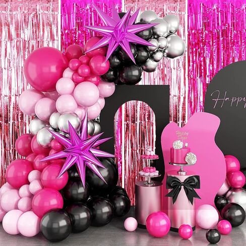 4 Pack Black and Gold Metallic Tinsel Foil Fringe Curtains 3.3×6.5 ft Photo Booth Backdrop Decor Streamers Fringe Backdrop for Birthday Wedding Engagement Baby Shower Holiday Party Decorations in Saudi Arabia