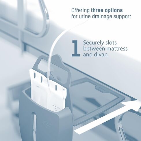 حامل Ugo بكرامة - حامل حقيبة ليلية قائم بذاته مدروس - حامل حقيبة ليلية لتصريف القسطرة مع غطاء سري - يتم تثبيته بأمان على أذرع الكرسي والكراسي المتحركة وقضبان السرير in Kuwait