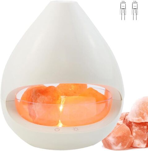 Monademo Himalayan Salt diffusers for Essential Oils 2-in-1 Aromatherapy & Himalayan Salt lamp for Bedroom Home Office- Enhance Your Space with Soothing Fragrance(White) in Saudi Arabia