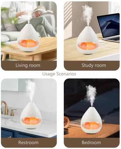 Monademo Himalayan Salt diffusers for Essential Oils 2-in-1 Aromatherapy & Himalayan Salt lamp for Bedroom Home Office- Enhance Your Space with Soothing Fragrance(White) in Saudi Arabia